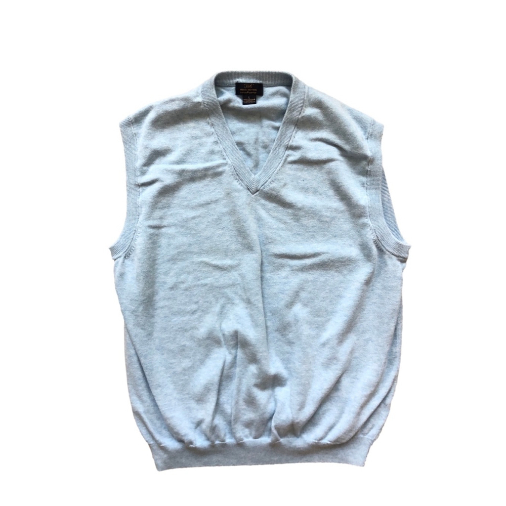 Brooks Brothers Light Blue V-Neck Sweater Vest